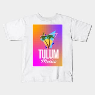 Tulum Mexico travel poster Kids T-Shirt